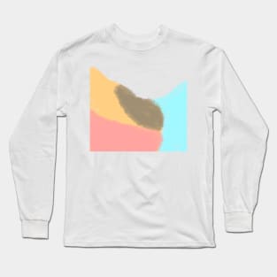 Blue orange red watercolor abstract art Long Sleeve T-Shirt